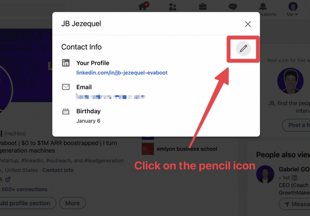 change linkedin url step 2