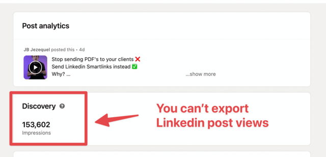pouvez-vous exporter les vues des publications LinkedIn