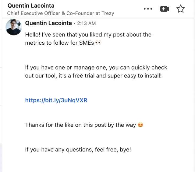 contact direct sur linkedin