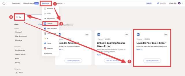 exporter les likes depuis une publication LinkedIn