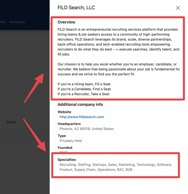account keyword search sales navigator