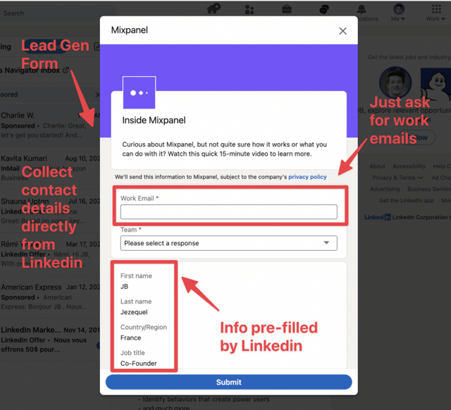 linkedin lead generation forms