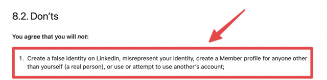linkedin user agreement prohibition on multiple accounts