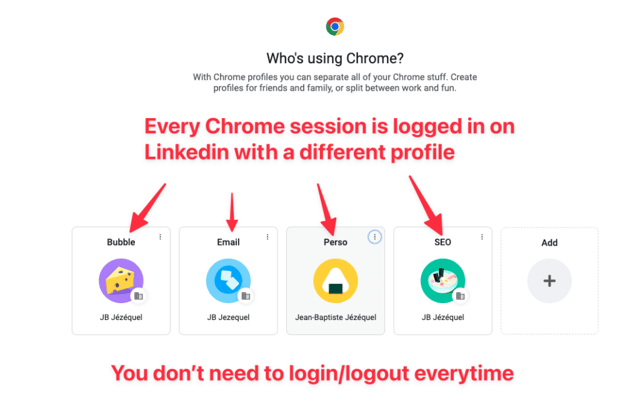 One LinkedIn profile per Chrome session - login screen with Remember me checkbox selected