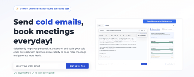 saleshandy cold email software 