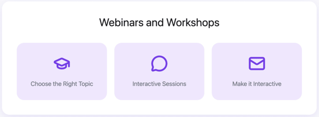Webinars and Workshops lead for sales
