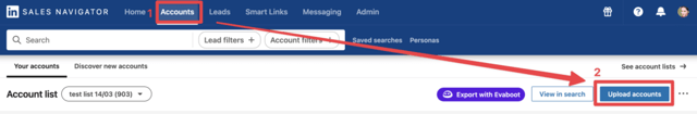 CSV in sales navigator hochladen
