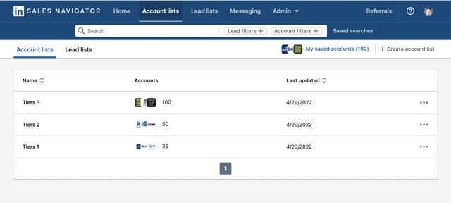 construir tres niveles de abm en linkedin sales navigator