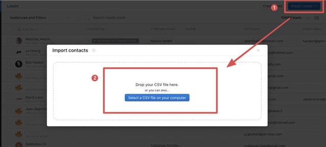 cargar tu lista de leads en lagrowthmachine