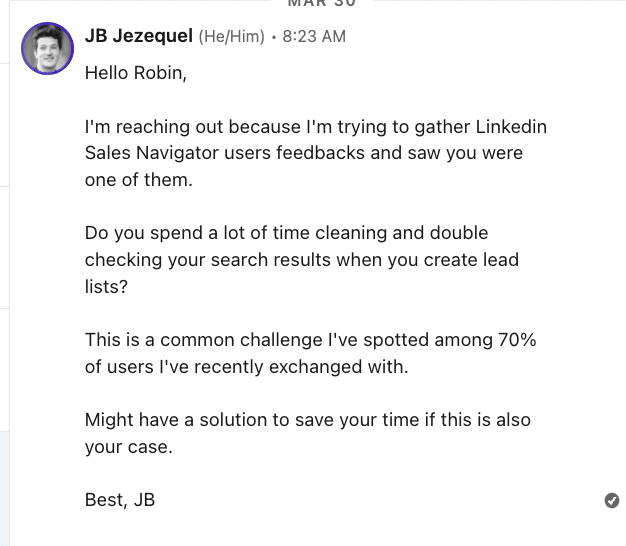 plantilla de mensaje linkedin abm 