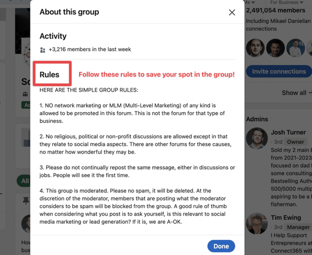 regeln für linkedin gruppen