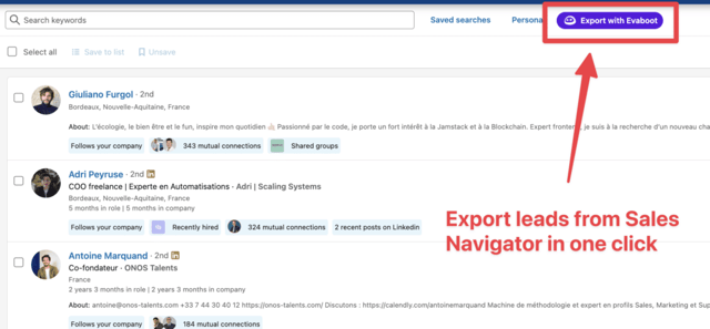 export open profiles from sales navigator