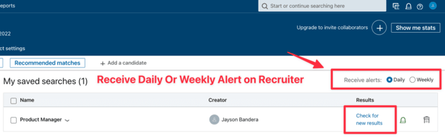 saved search feature linkedin recruiter