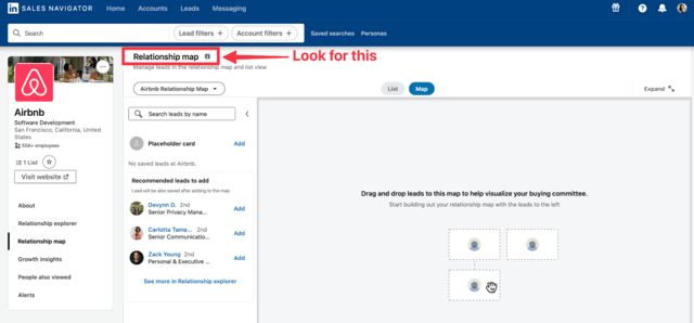 relationship map sales navigator
