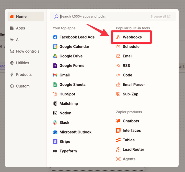 webhook zapier