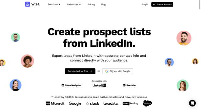wiza ferramenta de extração de dados do linkedin