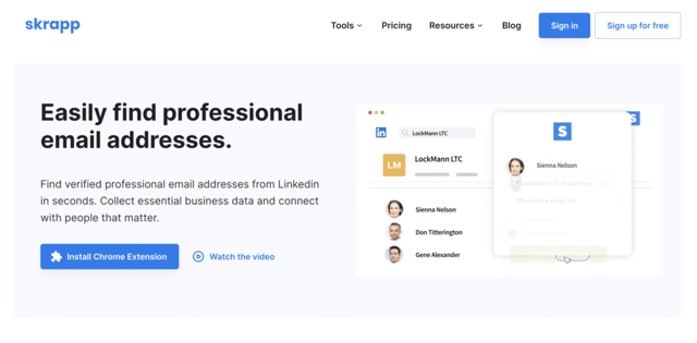 skrapp ferramenta de extração de dados do linkedin