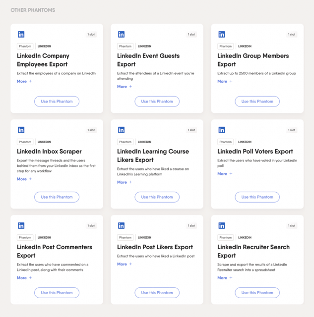 Phantom buster extração de dados do linkedin
