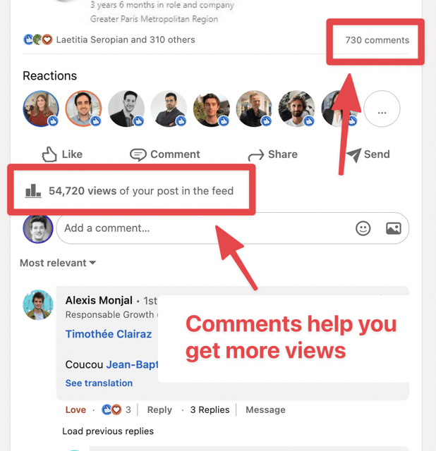 prospección en linkedin dirigida a comentaristas de publicaciones