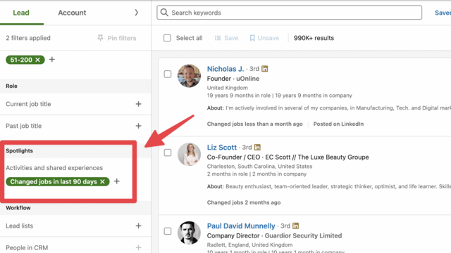 inmail subject changed jobs