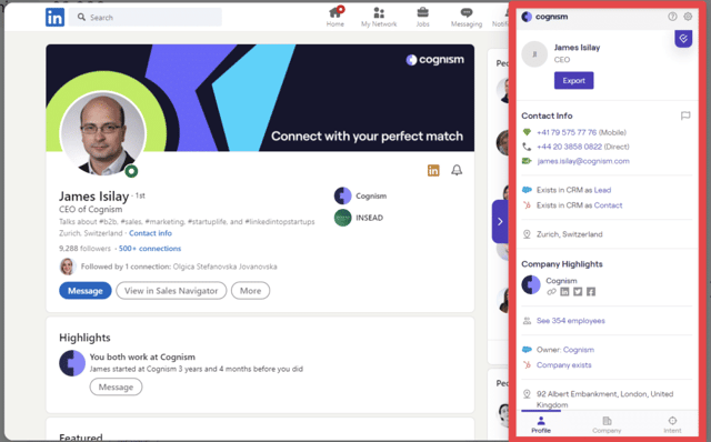 cognism chrome extension to find emails
