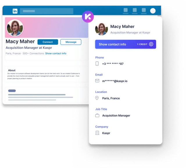 kaspr chrome extension to find data