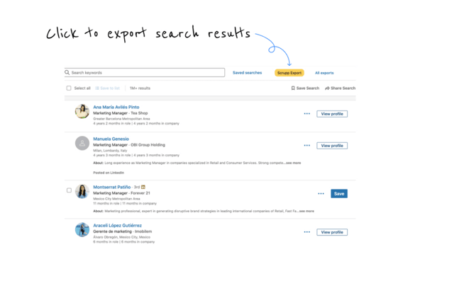 scrupp chrome extension to export emails 