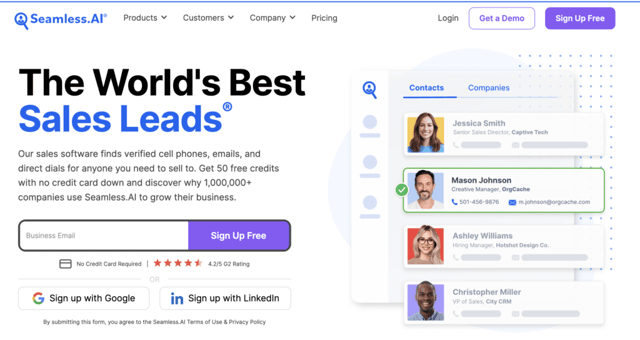 seamless.ai lead email scraping tool