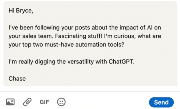 Image showing LinkedIn Outreach Message
