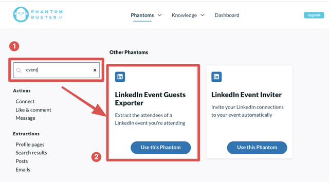 cómo extraer los asistentes a un evento de linkedin