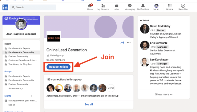 cómo unirte a un grupo de linkedin para prospección comercial