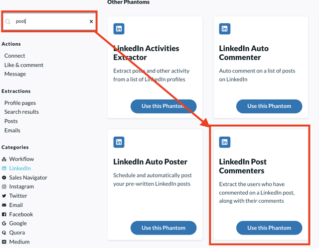 cómo extraer los comentaristas de una publicación de linkedin