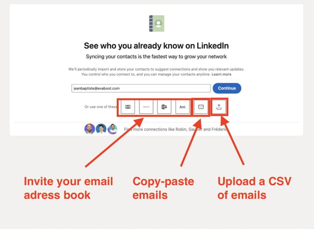 linkedin verbindungsanfrage csv upload
