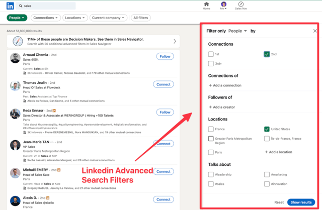 linkedin advanced search