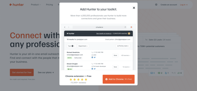 hunter.io email search enginge tool