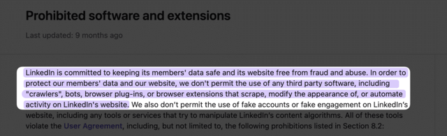 does LinkedIn allow scraping member data