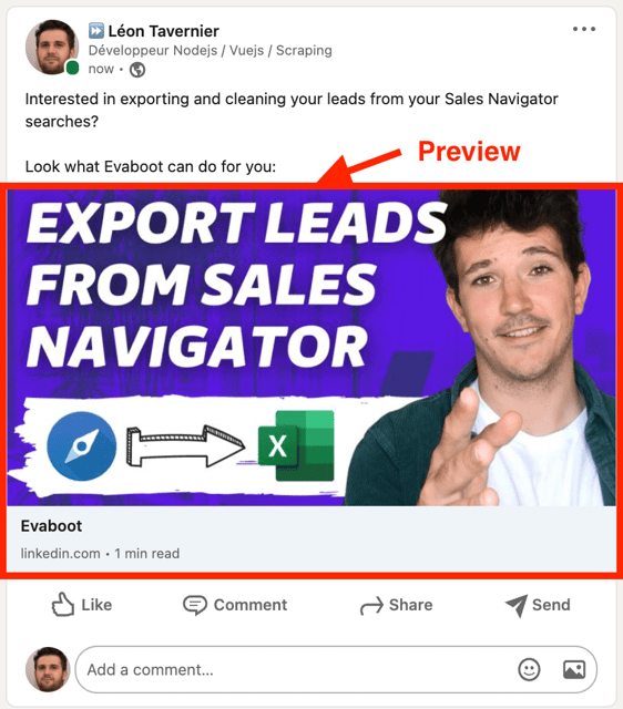 sales navigator smart links in linkedin post