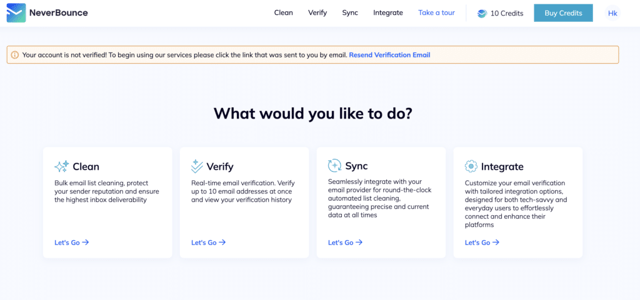 neverbounce email verification and list-cleaning service