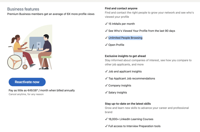 LinkedIn premium vs Sales Navigator