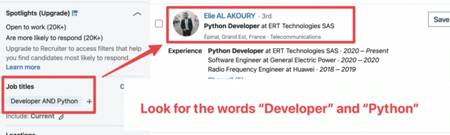 recherche boléenne linkedin recruiter