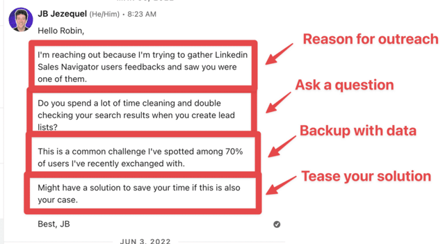 linkedin inmail good example 