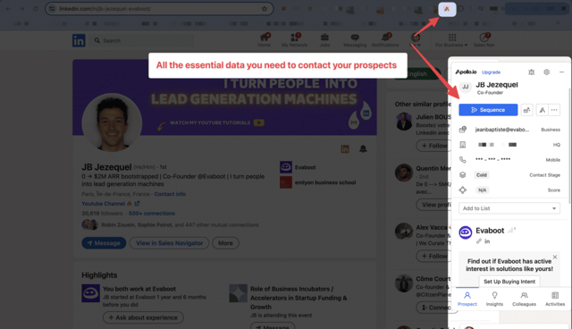 apollo.io chrome extension for prospecting 