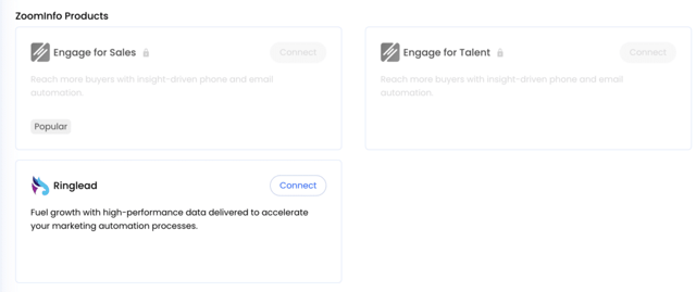 zoominfo products integrations