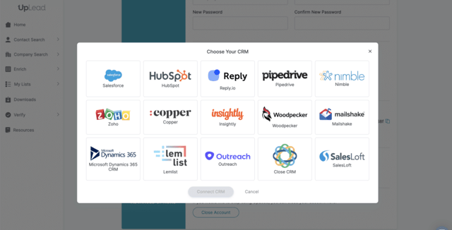 uplead crm integrations