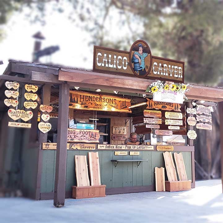 Calico wood signs wood shop at Christmas time