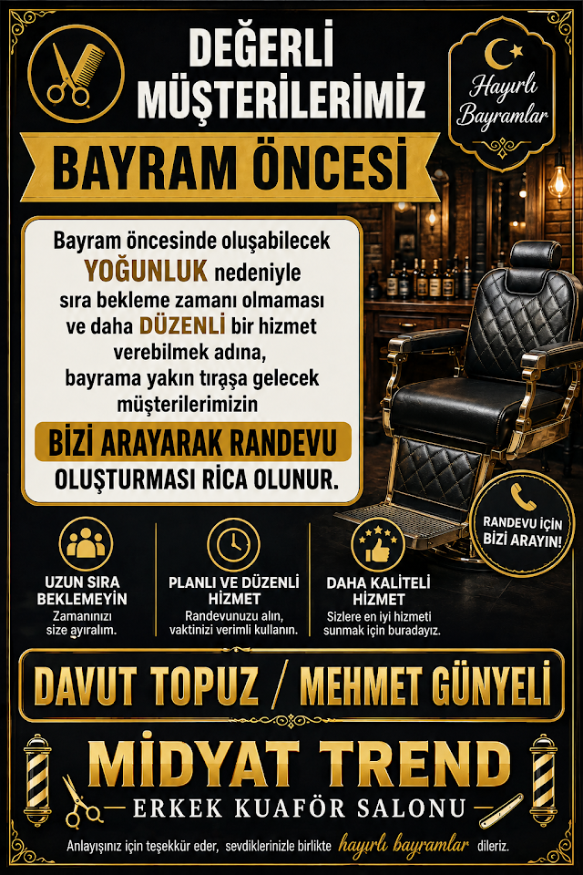 MİDYAT TREND ERKEK KUAFÖR SALONU