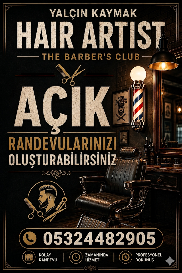 Berber erkek kuaförü YALÇIN KAYMAK HAIR ARTIST VİP Anatomik saç sakal kesimi