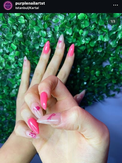 Purple nail art kartal