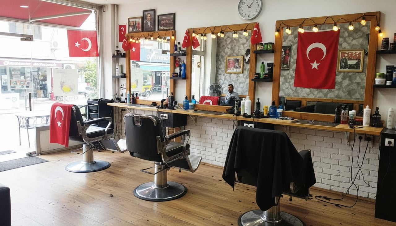 Özgür Erkek Kuaförü.