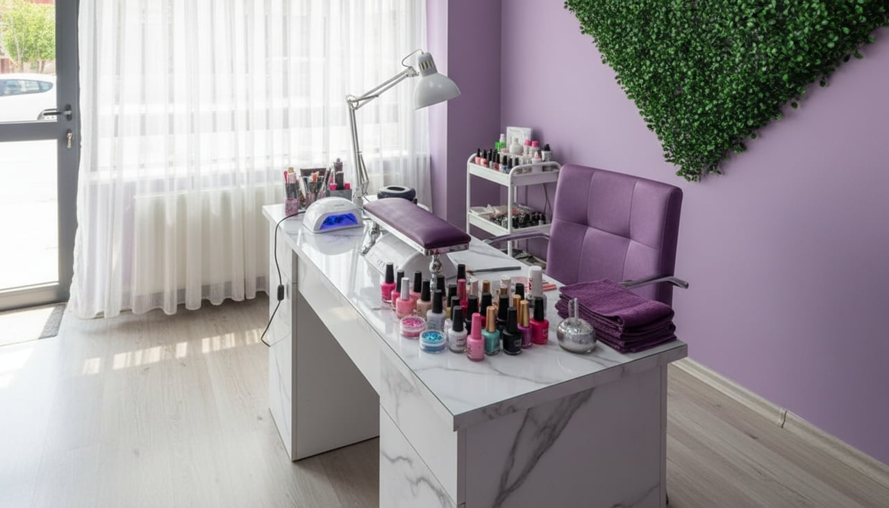 Purple nail art kartal